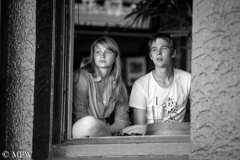 Auckland City street photo, Queent St, black and white